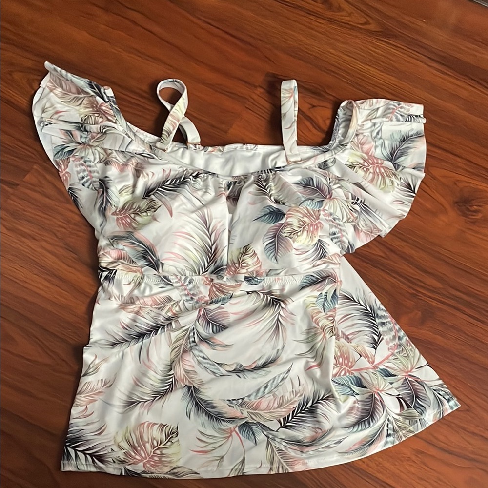 Raisins Blue and Pink Flutter Sleeve Bikini